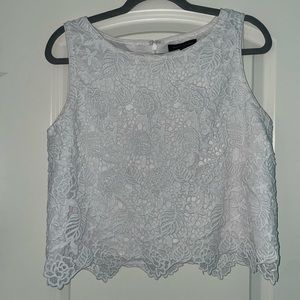 Banana Republic White Floral Tank Top